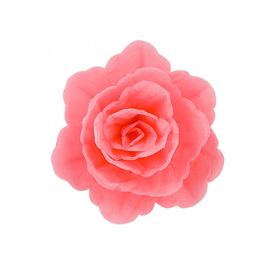 Rožinė vaflinė rožė 5,5cm