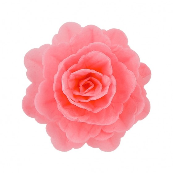 Rožinės spalvos vaflinė rožė 7cm