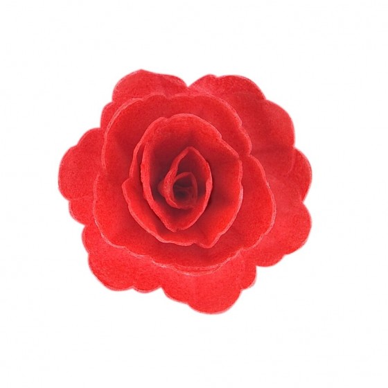 Raudona vaflinė rožė 5,5cm