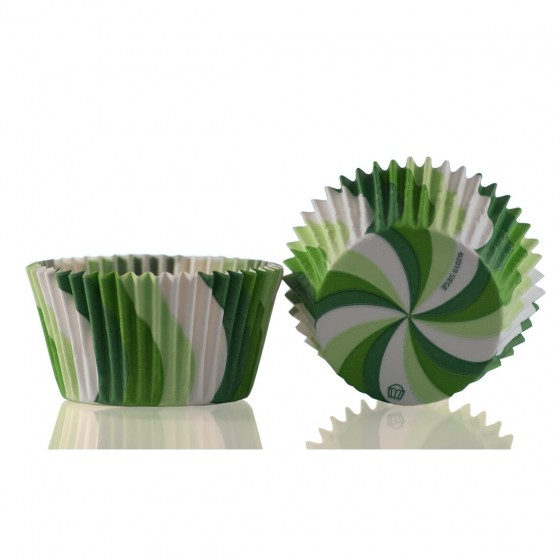Žalios popierinės kepimo formelės Swirls