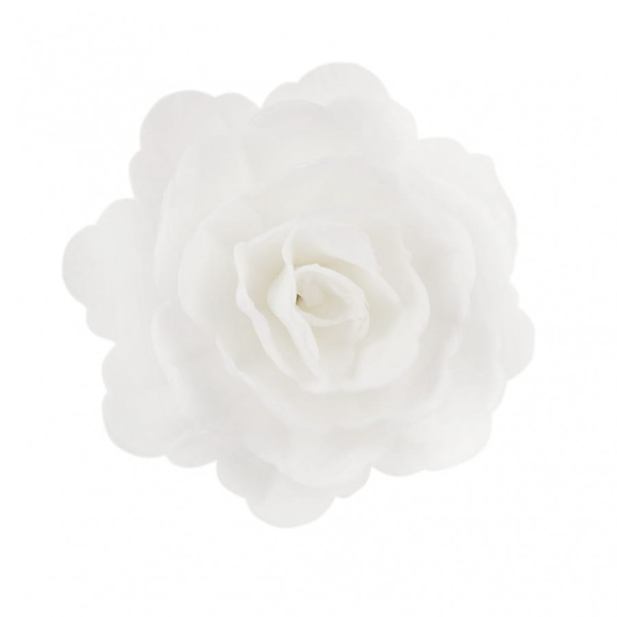 Balta vaflinė rožė 7cm