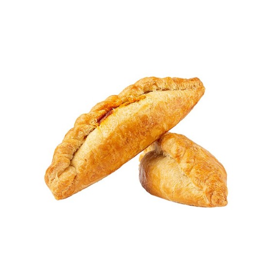 Rankų darbo sluoksniuotos tešlos kibinas su vištiena, pomidorų ir pievagrybių įdaru BakerPro Ready, 130 g