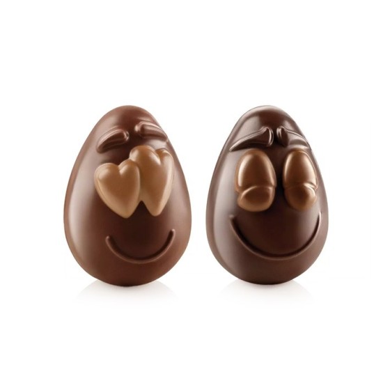Plastikinė forma šokoladui SMILING EGGS 82 × 77 × h107 mm