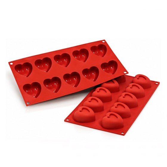 Silikoninė forma SF088 ŠIRDELĖS 48 × 54 × h27 mm