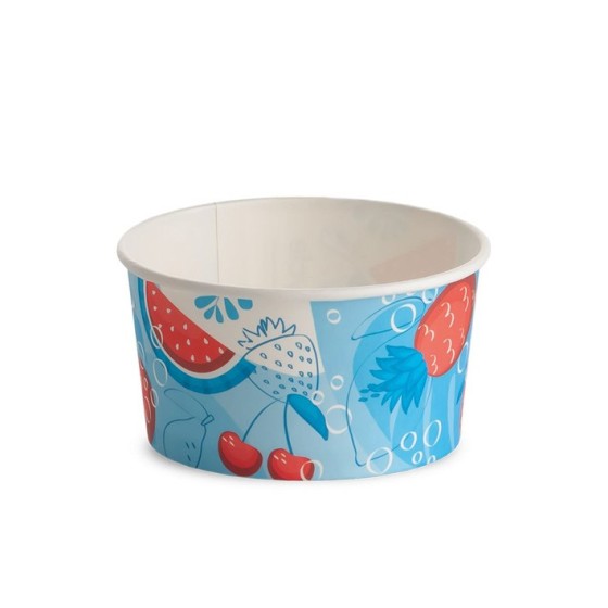 Popierinis dekoruotas ledų indelis 170 ml