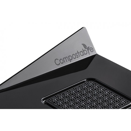 Juodos spalvos kompostuojamas padėkliukas kvadratinis 83 x 83mm