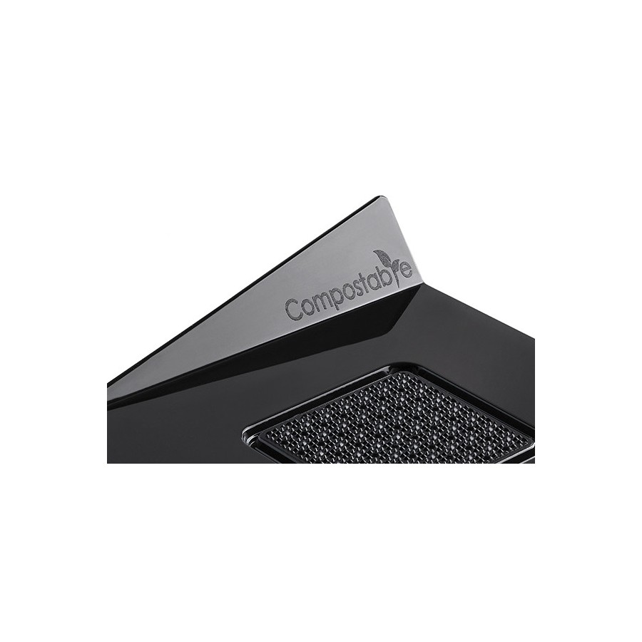 Juodos spalvos, kvadratinis, kompostuojamas padėkliukas