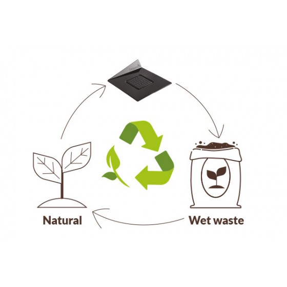 Juodos spalvos kompostuojamas padėkliukas kvadratinis 83 x 83mm