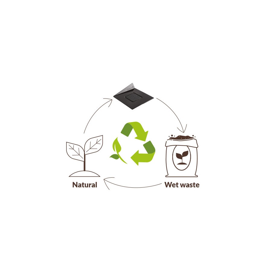 Juodos spalvos, stačiakampis, kompostuojamas padėkliukas