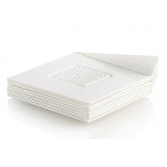 Baltos spalvos padėkliukas kvadratinis 83 x 83mm