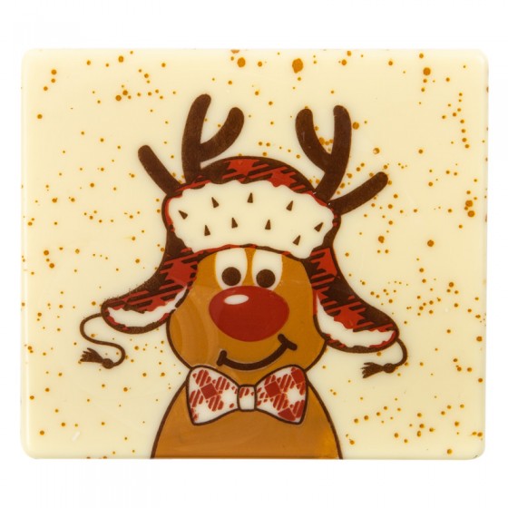 Šokoladinis Kalėdinis papuošimas elnias su kepure