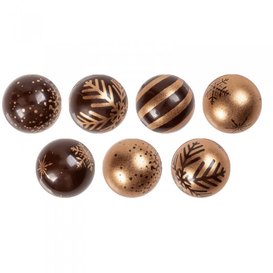 Šokoladiniai kalėdiniai kamuoliai rudi