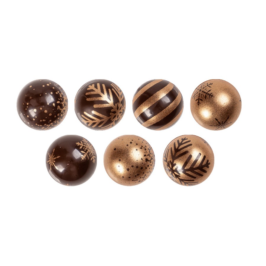 Šokoladiniai kalėdiniai kamuoliai rudi