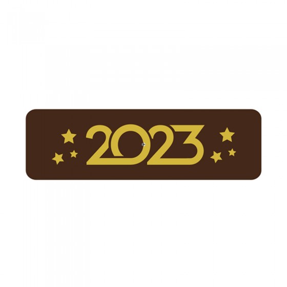 Tamsaus šokolado papuošimas 2023 4,5x1,3 cm