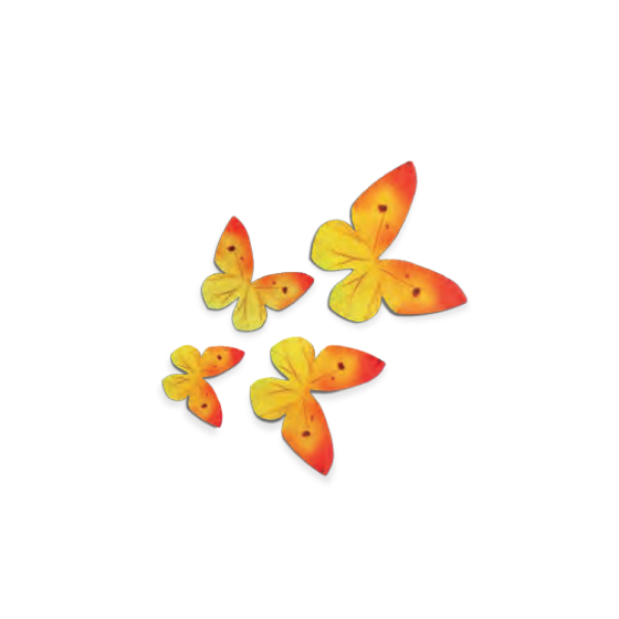 Vafliniai drugeliai geltoni 3-6cm