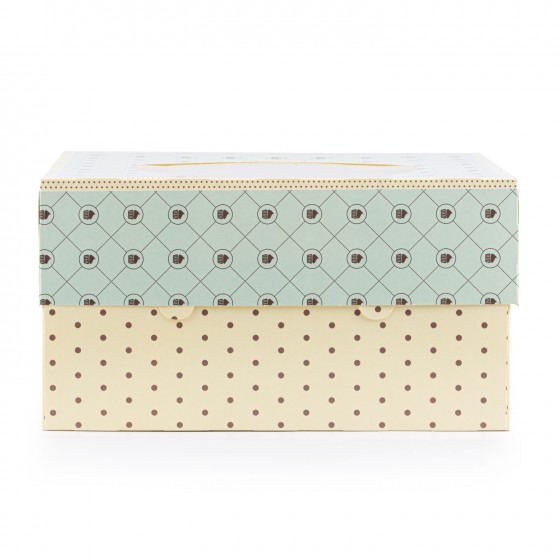 Dekoruota dėžutė tortams su langeliu, 320x320x140mm