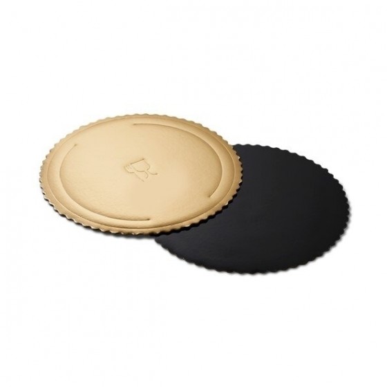 Ø32 cm Torto padėklas: dvipusis aukso ir juodos spalvos, kartoninis, trisluoksnis