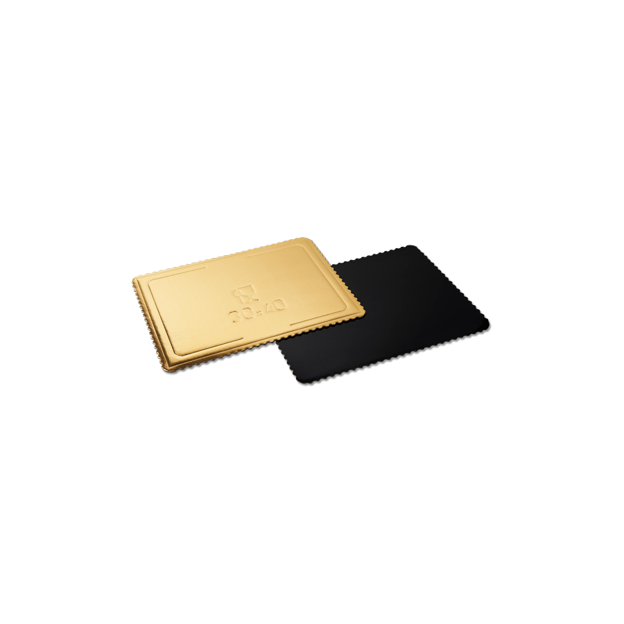 40x60 cm Torto padėklas dvipusis aukso ir juodos spalvos, kartoninis, trisluoksnis