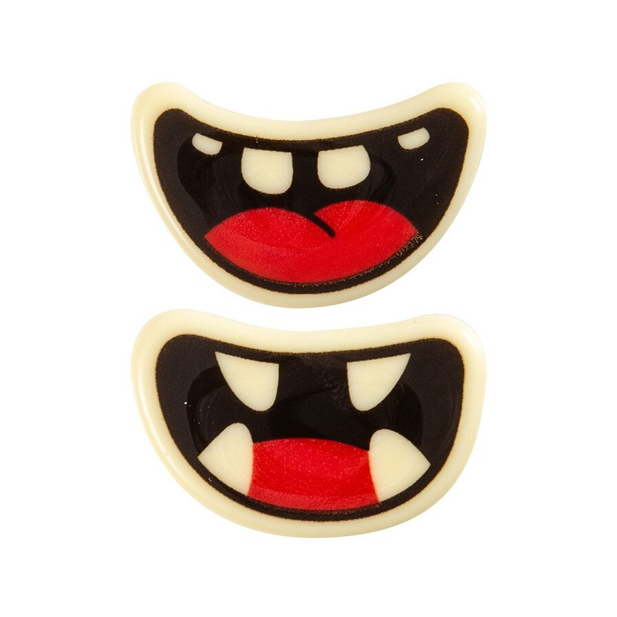 4,5x2,8 cm. Baltojo šokolado papuošimas "Šypsenos"