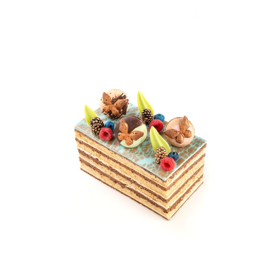 42x32 mm. Pieniško šokolado papuošimas Drugelis