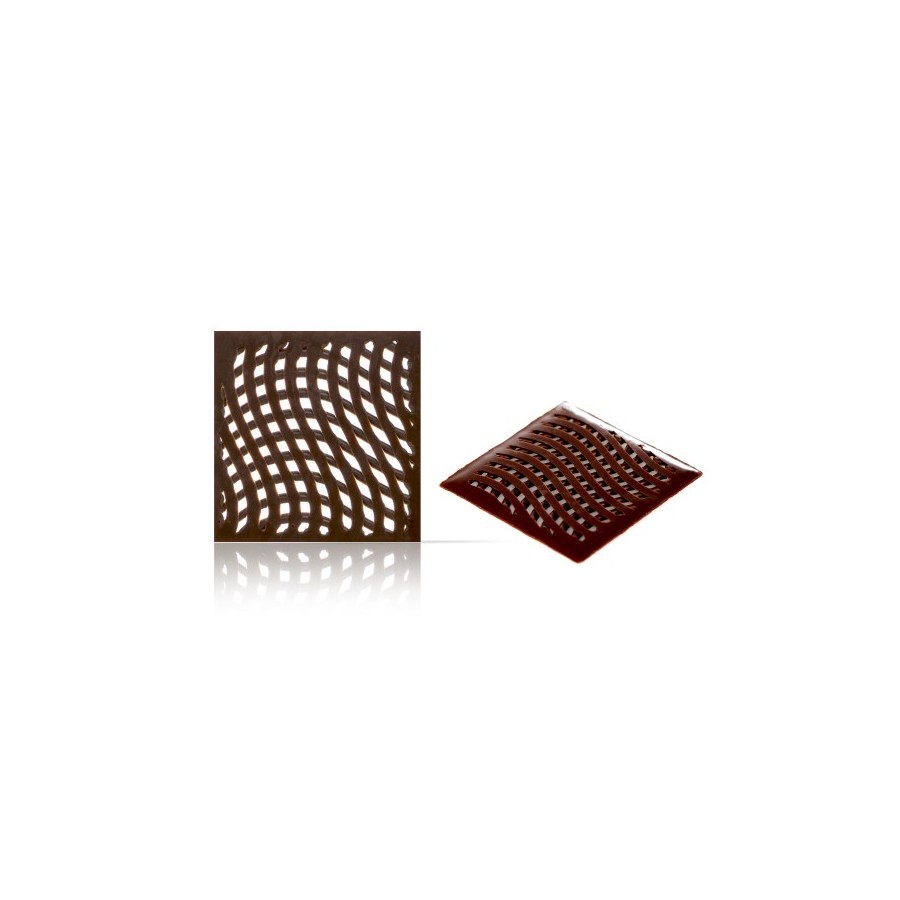 42x42 mm. Šokoladinis kvadratinis 3D papuošimas