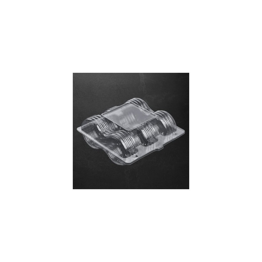 222x221x92 mm. Plastikinė dėžutė spurgoms