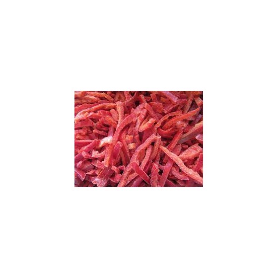 Šaldytos raudonų paprikų juostelės 5-7 mm.