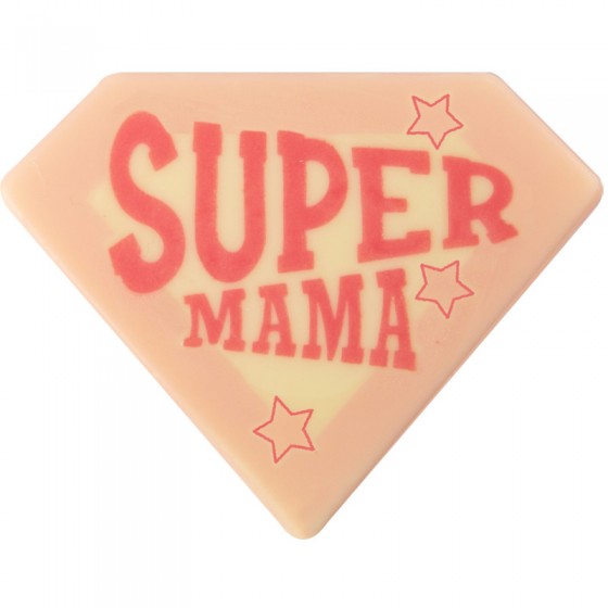 Šokoladinis papuošimas užrašas "SUPER MAMA" 8 X 6,5 CM