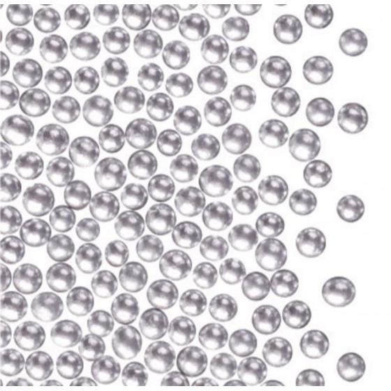 Sidabriniai cukriniai karoliukai Sugar silver pearls