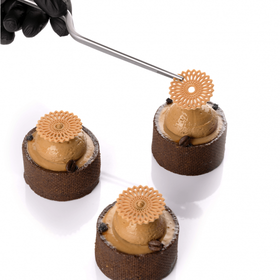 Baltojo šokolado papuošimas GĖLĖ, 40 mm