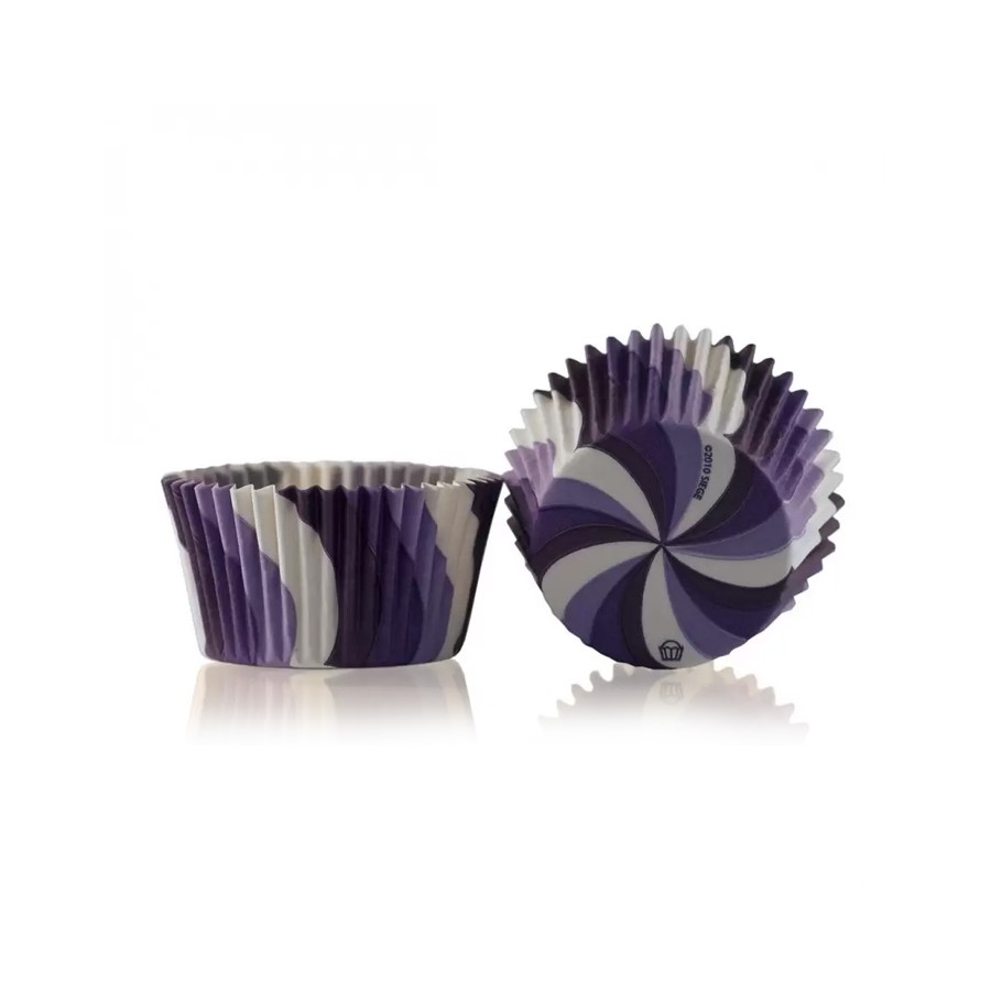 50x35 mm Violetinės popierinės kepimo formelės  SWIRLS