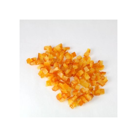 Cukruotos apelsinų žievelės 3x3 mm