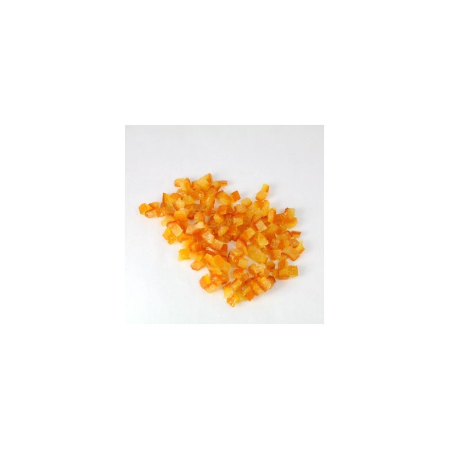Cukruotos apelsinų žievelės 3x3 mm