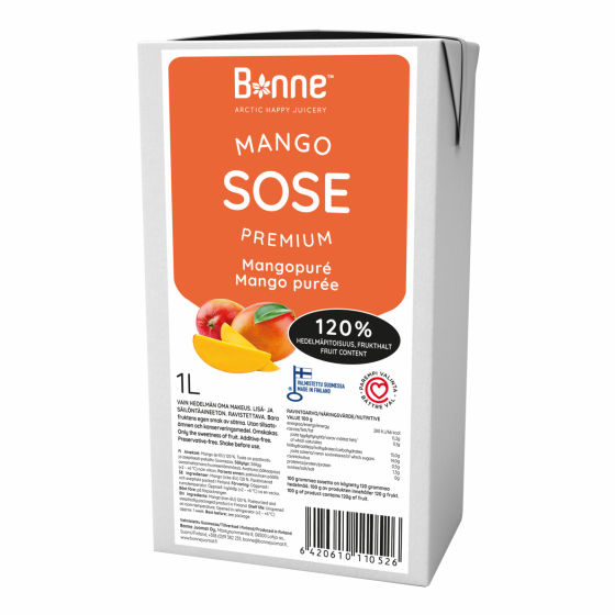 MANGŲ tyrė Bonne Premium 120 % (Mango puree)